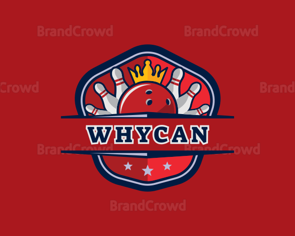 Bowling Pin Crown Logo