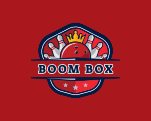 Bowling Pin Crown logo design