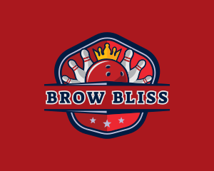 Bowling Pin Crown logo design