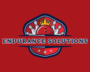 Bowling Pin Crown logo design