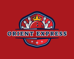 Bowling Pin Crown logo design