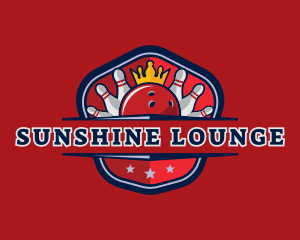 Bowling Pin Crown logo design