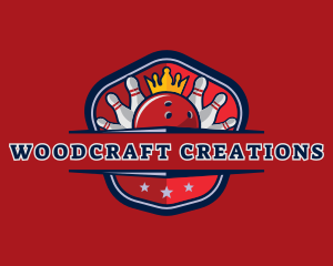 Bowling Pin Crown logo design