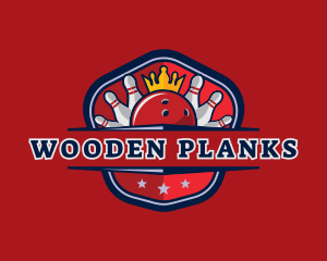 Bowling Pin Crown logo design