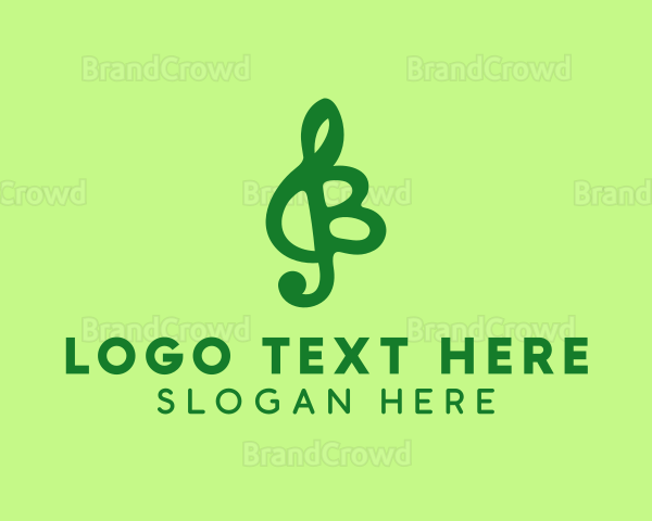 Green Musical Letter B Logo