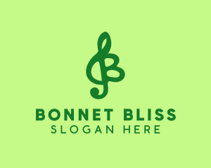 Green Musical Letter B logo design