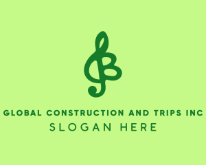 Symbol - Green Musical Letter B logo design