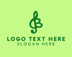 Music Class - Green Musical Letter B logo design
