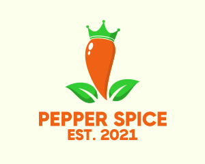 Pepper - Chili Pepper Crown logo design