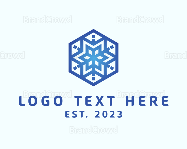 Cool Snowflake Winter Logo