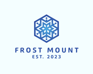 Cool Snowflake Winter logo design