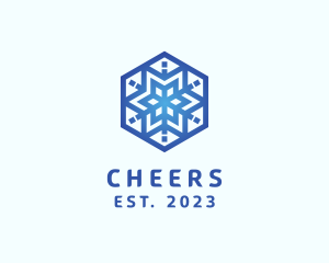 Snow - Cool Snowflake Winter logo design