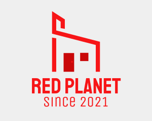 Modern Red House  logo design