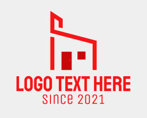 Establishment - Modern Red House logo design