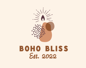 Boho Flame Candle logo design