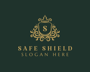 Crown Wreath Shield logo design