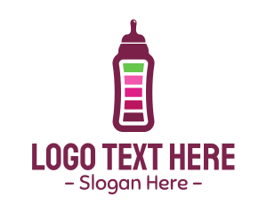 Feeding Bottle - Baby Bottle Battery Energy logo design