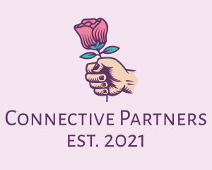 Relationship - Rose Hand Grip logo design