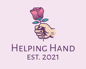 Hand - Rose Hand Grip logo design