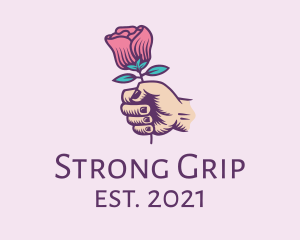 Grip - Rose Hand Grip logo design