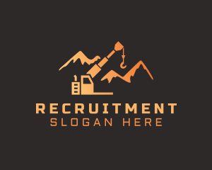 Heavy Equipment - Orange Mountain Crane logo design