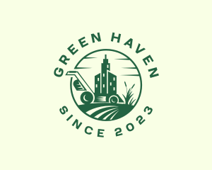 Building Grass Lawn Mower  logo design