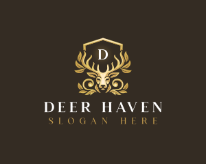 Deer Elk Shield logo design