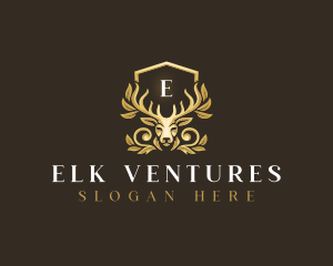 Deer Elk Shield logo design