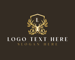 Deer - Deer Elk Shield logo design