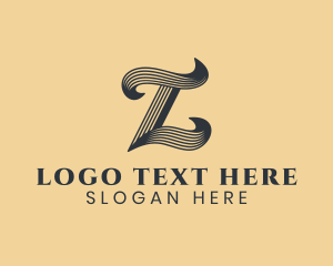 Antique - Retro Script Brand Letter L logo design