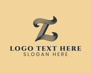 Vintage - Retro Script Brand Letter L logo design