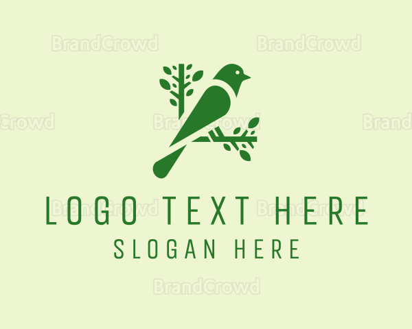 Green Nature Bird Logo