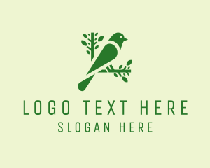 Sparrow - Green Nature Bird logo design