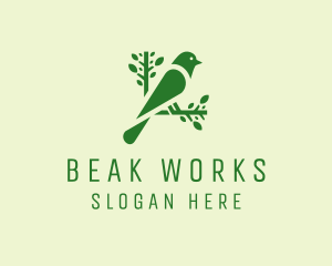 Green Nature Bird  logo design