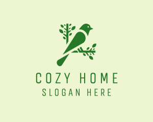 Green Nature Bird  logo design