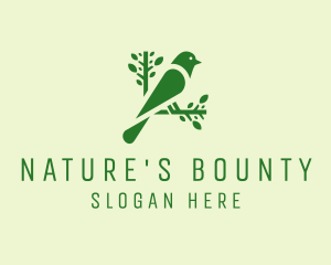 Green Nature Bird  logo design