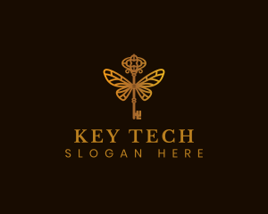 Key - Key Butterfly Wings logo design