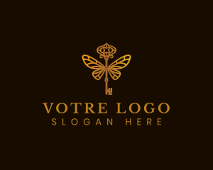 Boutique - Key Butterfly Wings logo design