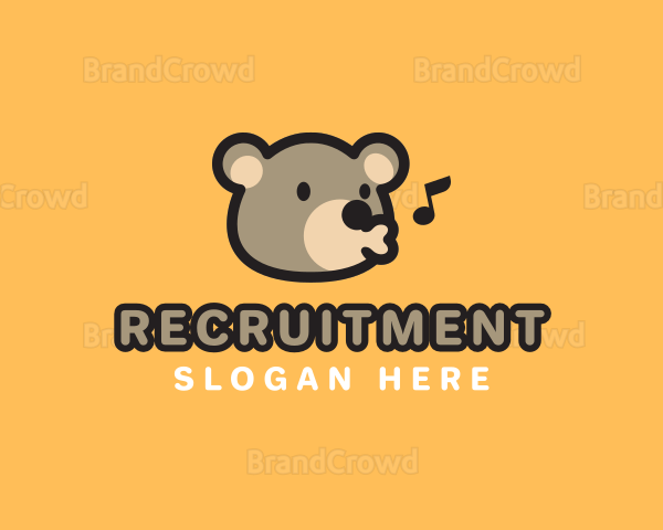 Cute Sing Bear Logo