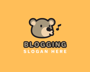 Cute Sing Bear Logo