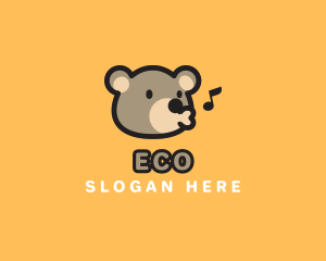 Cute Sing Bear Logo