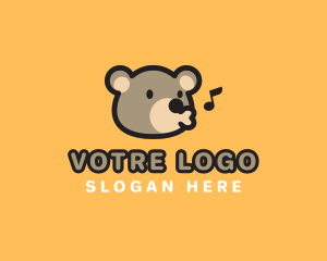 Cute Sing Bear Logo