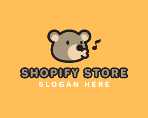 Cute Sing Bear logo design