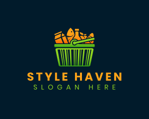 Grocery Shopping Basket logo design