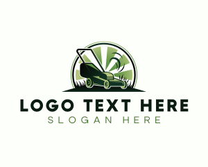 Landscaping Grass Mower Logo