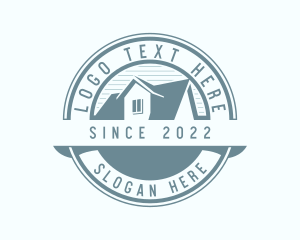 Real Estate - Roof Repair Badge logo design