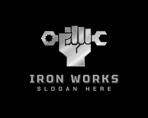 Iron - Iron Fist Mechanic logo design