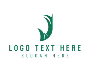 Startup - Letter J Grass Plant logo design