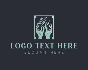 Hands - Floral Yoga Wellness logo design