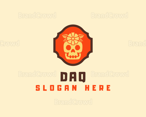 Flower Mexican Skull Logo